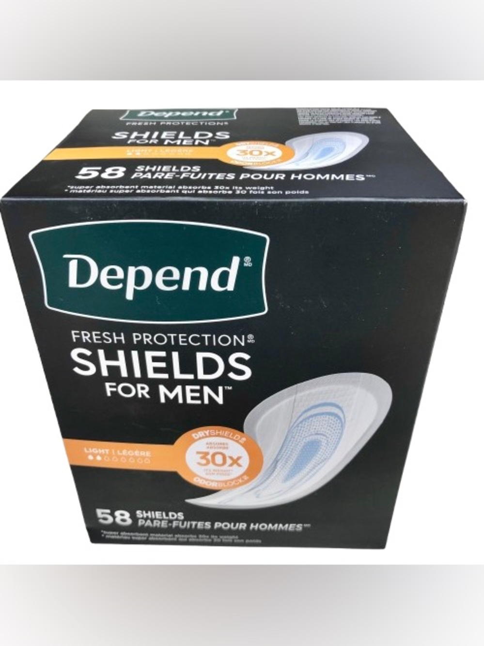 Ⓜ️$22Ⓜ️ NEW DEPEND Shields Incontinence Pads for Men, Light Absorbency, 58 Count